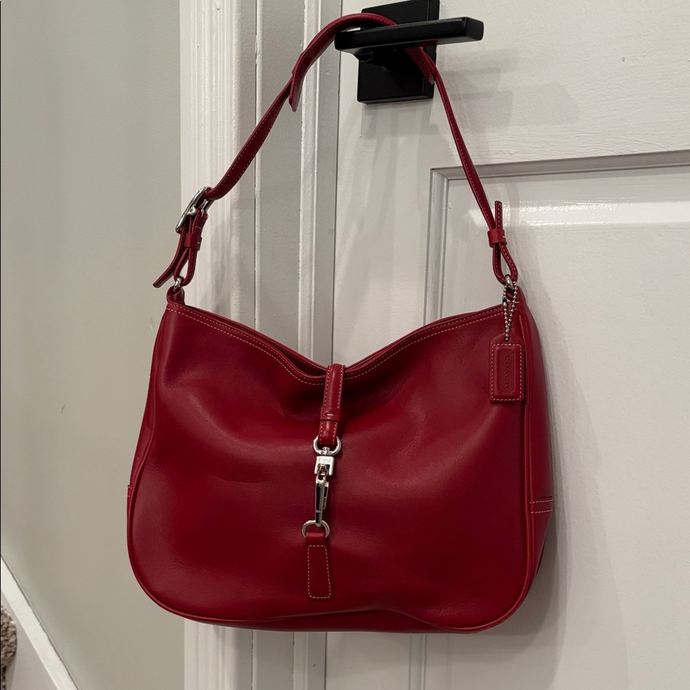 Coach Y2K Hampton Red Leather Shoulder Bag 7778